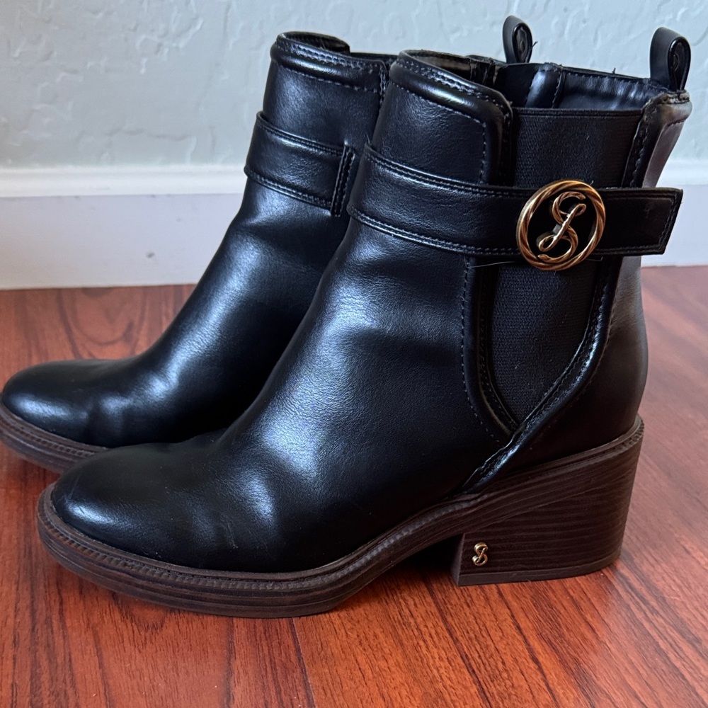 Sam & Libby Black Ankle Boots 7.5 Women’s